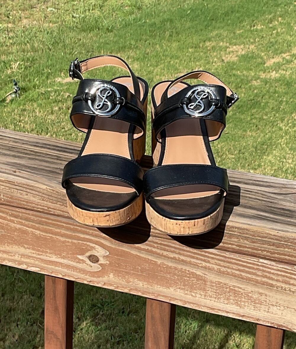 Sam & Libby Women's Chandler Wedge Sandal Black Size 11M
